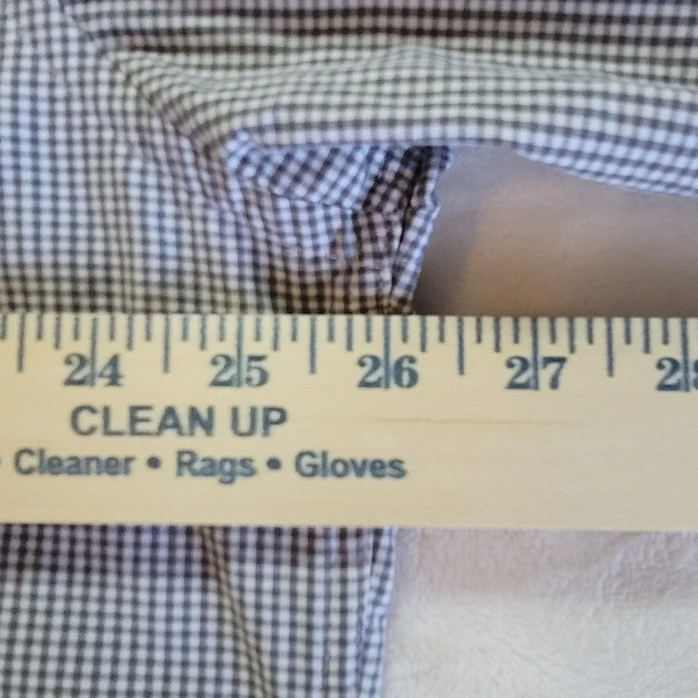 Amazon Essentials Button Down Shirt Mens XL Grey Gingham Regular Fit Cotton LS